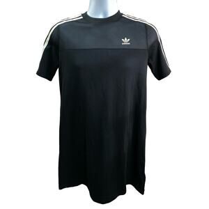 Adidas T-Shirt Dress Womens Small Black Three Stripes Tennis great for Korn
